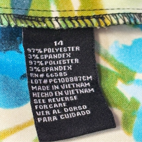 Perceptions Blue Floral Multi Sleeveless A-Line Dress w/ Pockets 14 - Picture 11 of 16